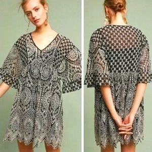 Akemi + Kin Black and White Embroidered Dress, found at Anthropologie WITH SLIP